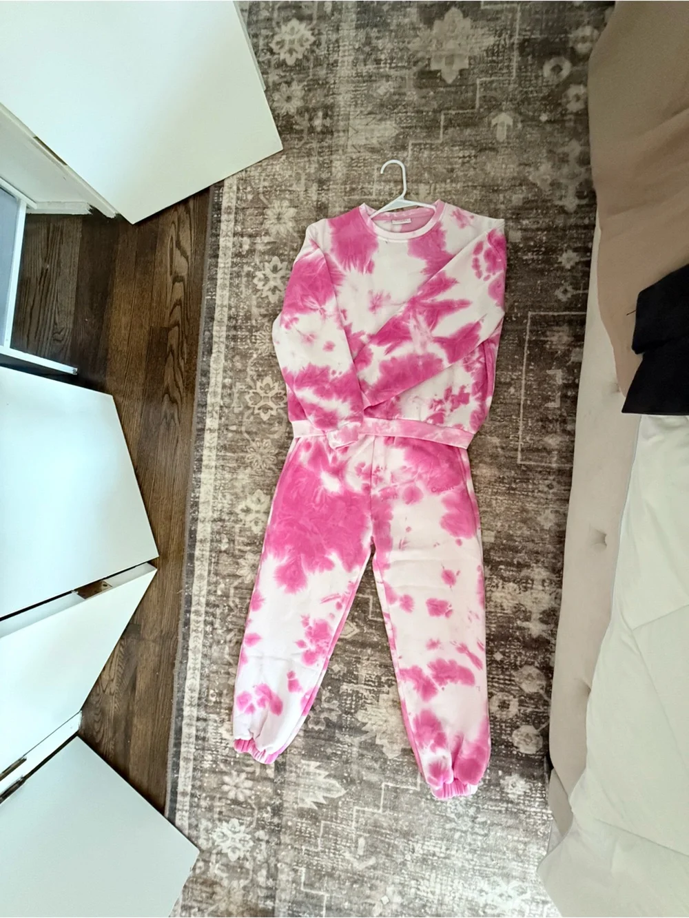 Girls Pink Tie-Dye Footie One-Piece Romper